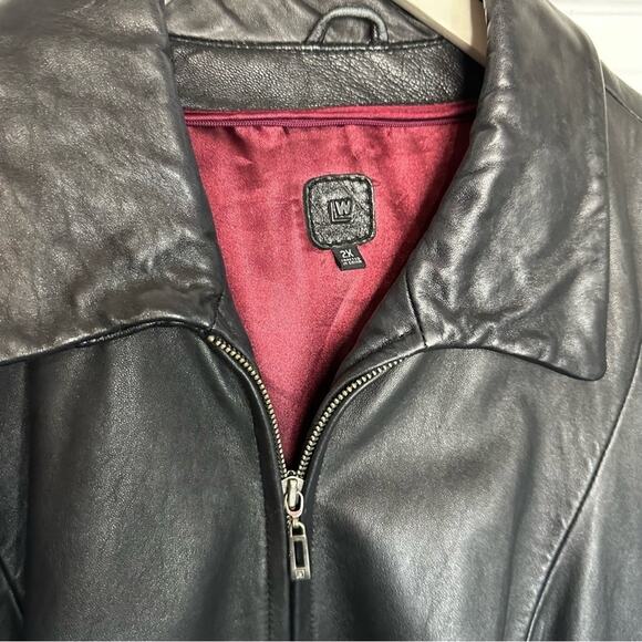 Wilson’s leather jacket red satin lining WL Plus 2x black pockets - Picture 2 of 14